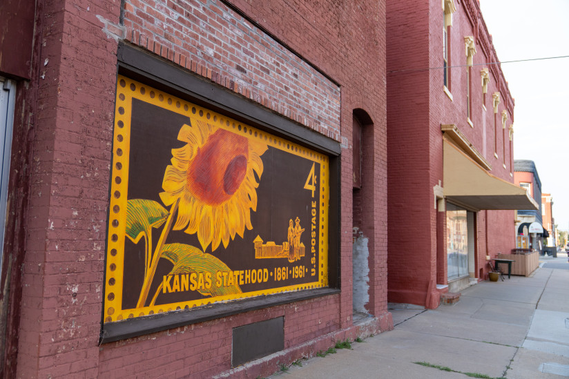 Sunflower-Stamp-Mural-Abilene,KS