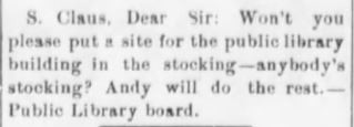 Library - Letter to Santa - Dec 24 1906