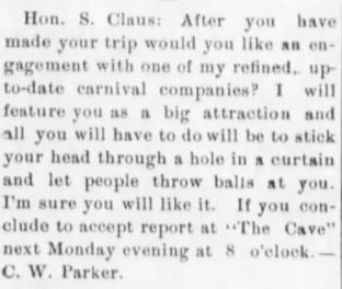 C.W. Parker - Letter to Santa - Dec 24 1906