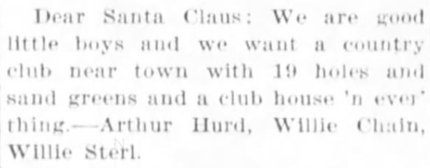 Country Club - Letters to Santa - Dec 24 1918